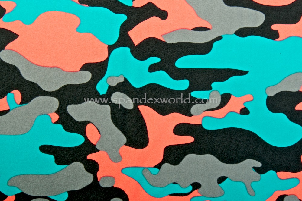 Printed Camouflage (Black/Coral/blue/Multi)