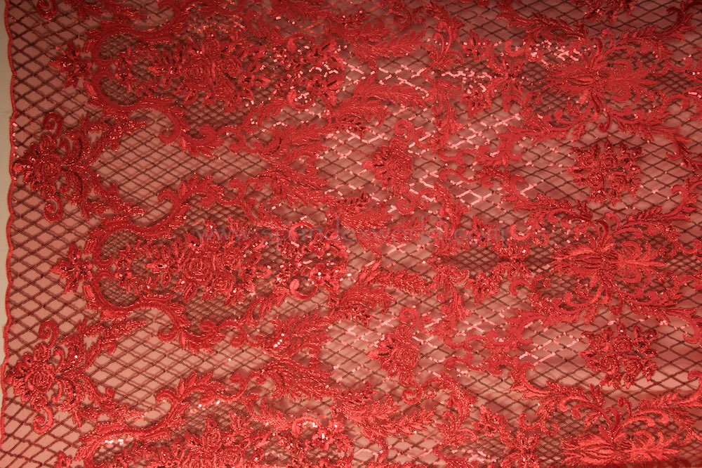 Non Stretch Sequins(Red/Red)