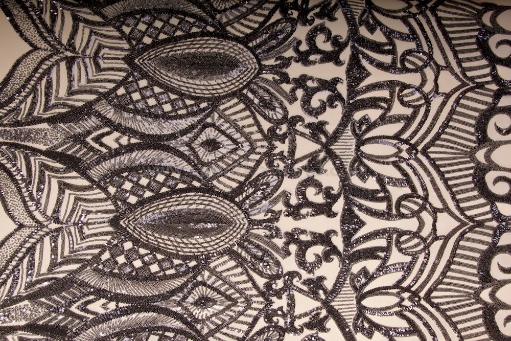 Stretch Sequins (Nude/Black)