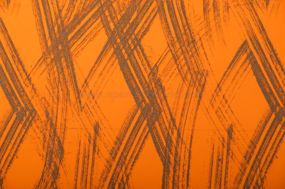 Printed Spandex (Orange/Black)