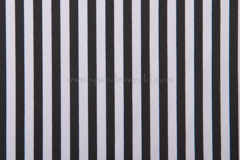Printed Stripes Spandex (Black/White)