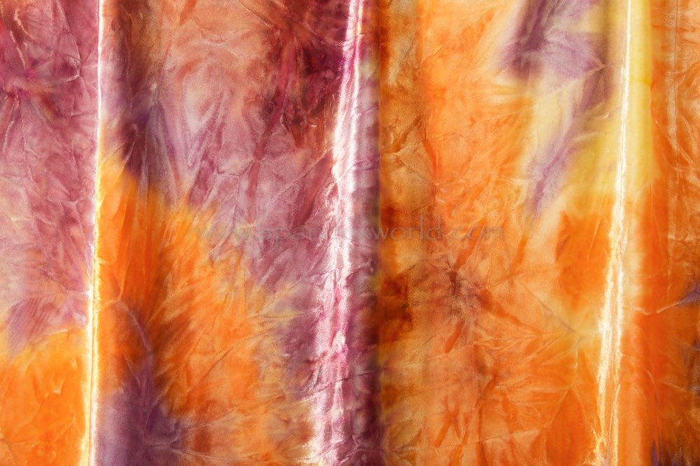 Tie Dye Stretch Velvet (Orange/Purple/Multi)