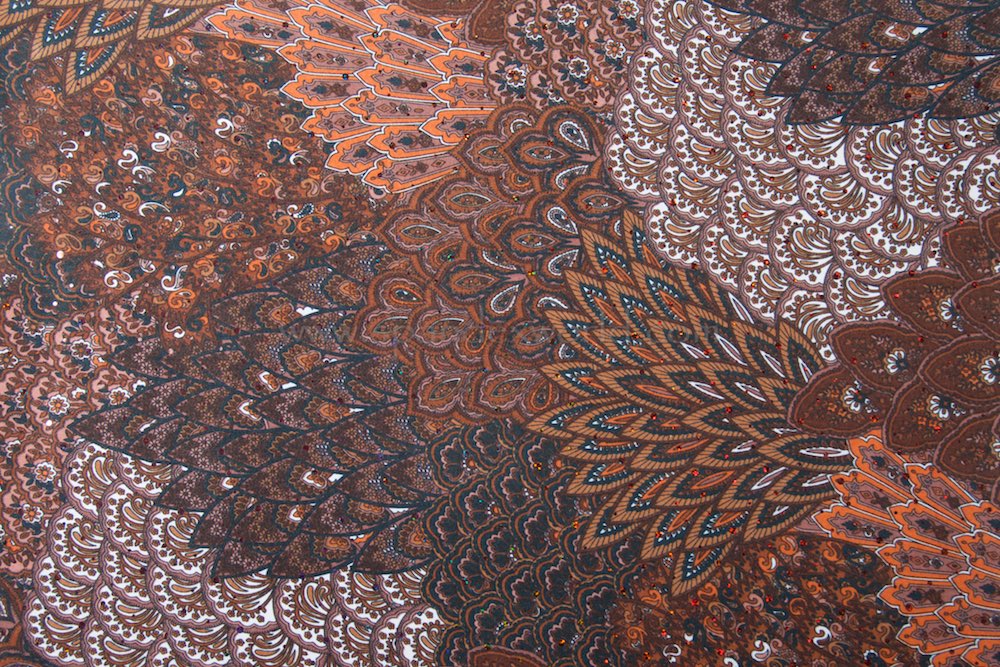 Peacock Prints With Sequins(Black/Brown/White/Multi)