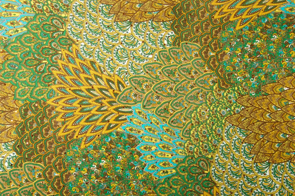 Peacock Prints With Sequins(Green/Blue/Yellow/Brown/White/Multi)