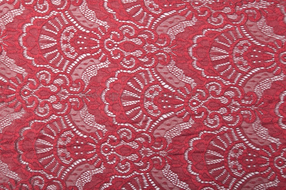 burgundy stretch lace fabric