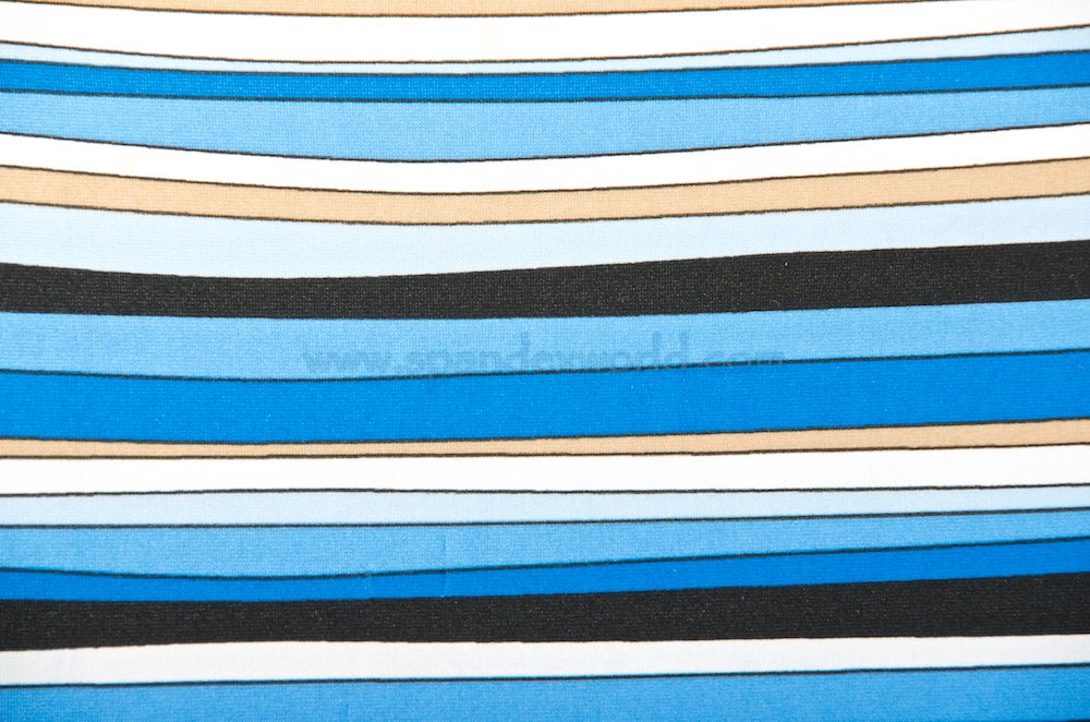 Printed Stripes (Black/White/Royal blue/Multi)