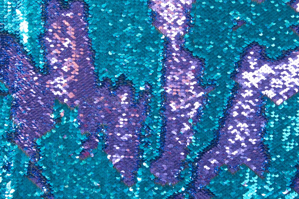 Reversible Stretch Sequins (Teal/Purple)