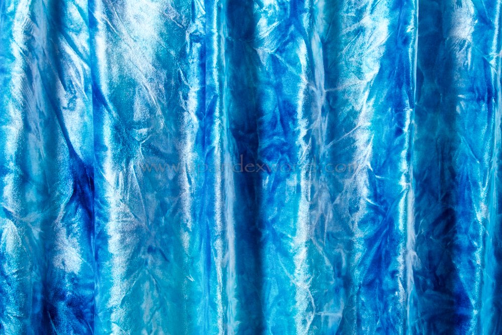 Tie Dye Stretch Velvet  (Royal Blue)