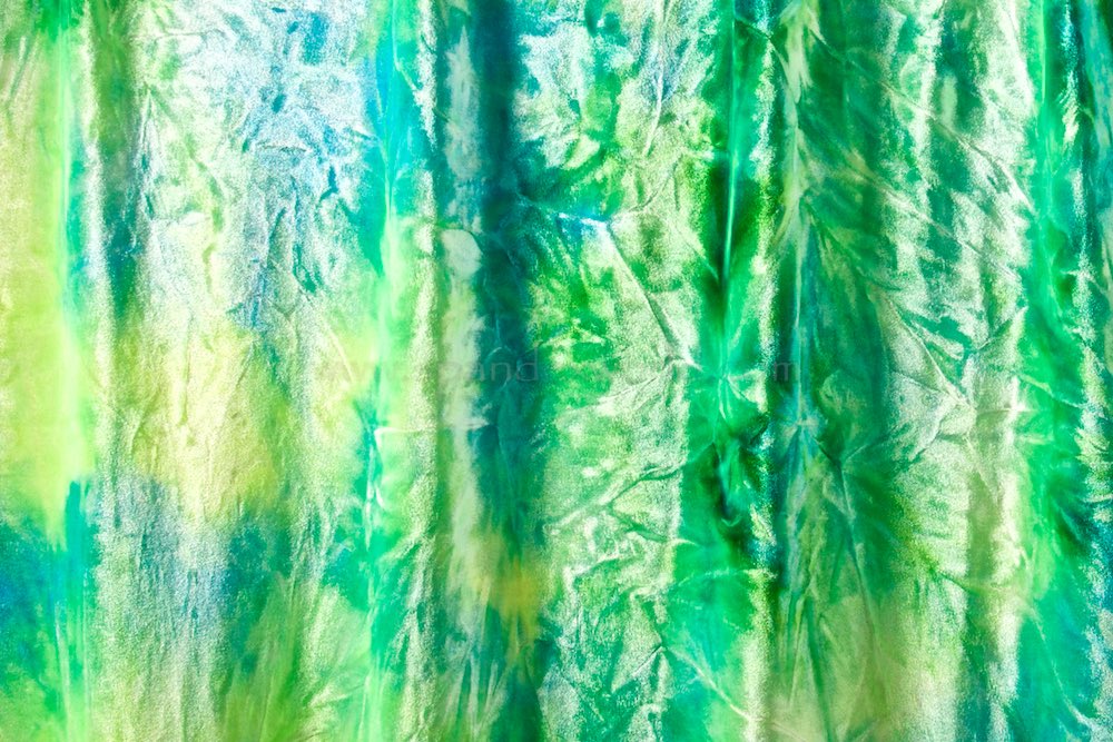 Tie Dye Stretch Velvet (Green)