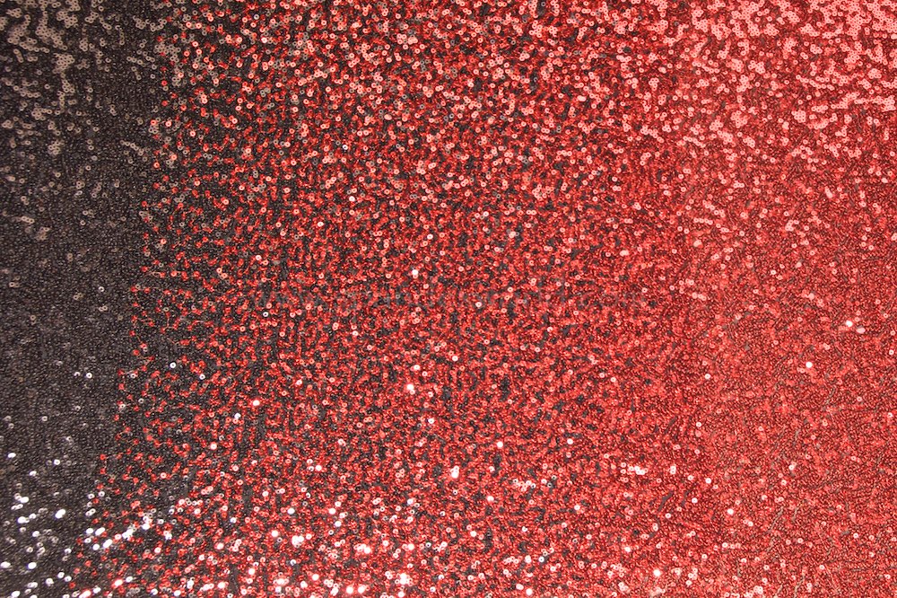 Non-Stretch Sequins (Black/Red Ombre)