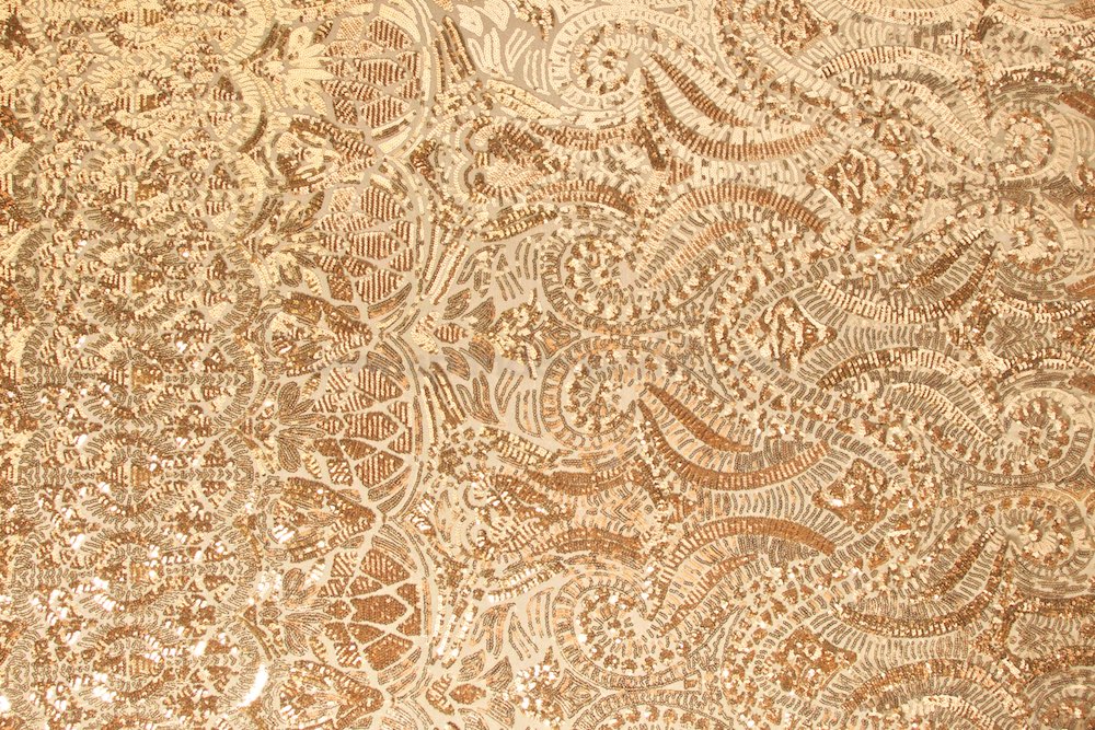 Stretch Sequins (Nude/Gold)