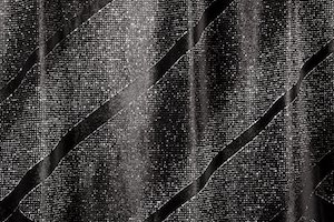 Glitter/Pattern Stretch Velvet (Black/Silver)