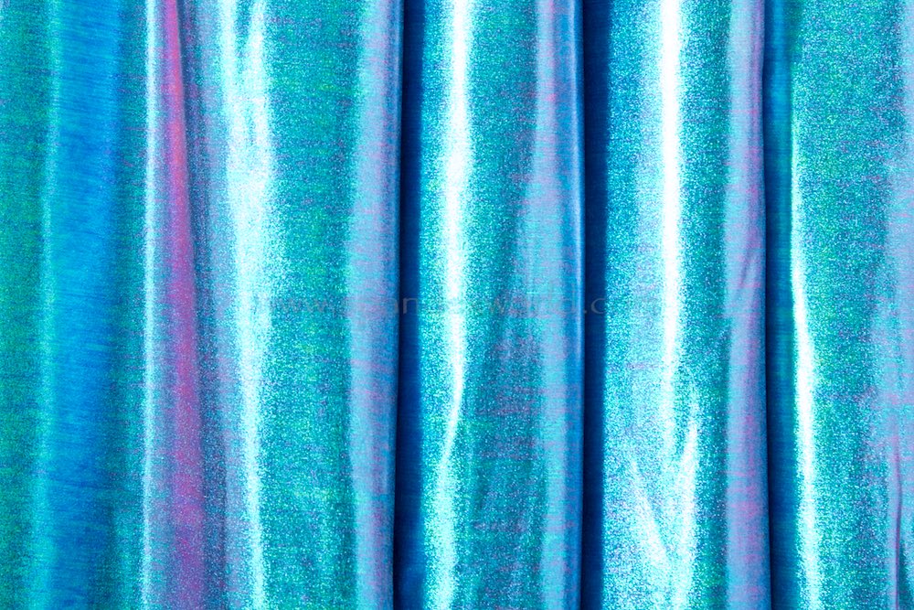 4 Way Reflective Metallic Spandex (Hawaii Blue)
