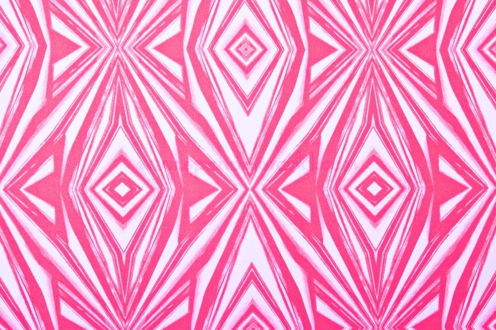 Abstract Print Spandex (White/Hot Pink)