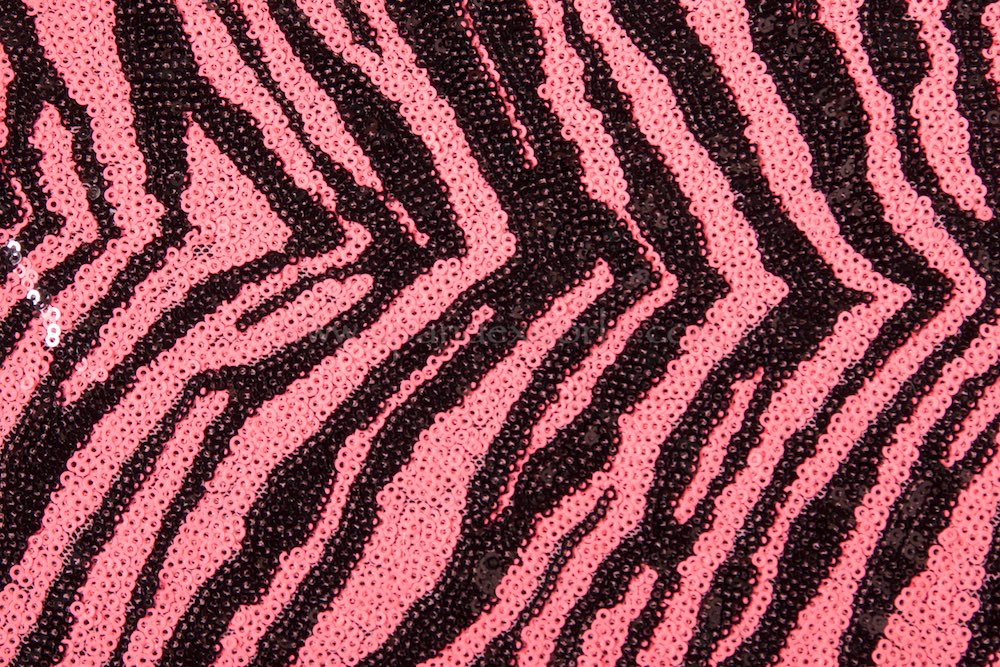 Non-Stretch Sequins (Neon Pink/Black)