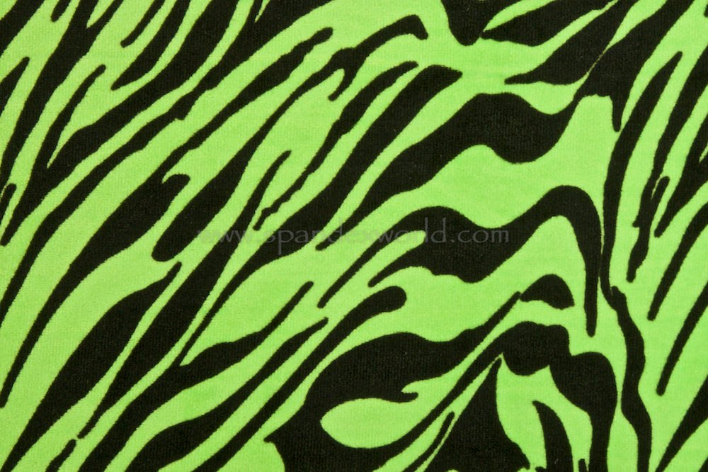 Animal Print Stretch Velvet (Neon Lime/Black)