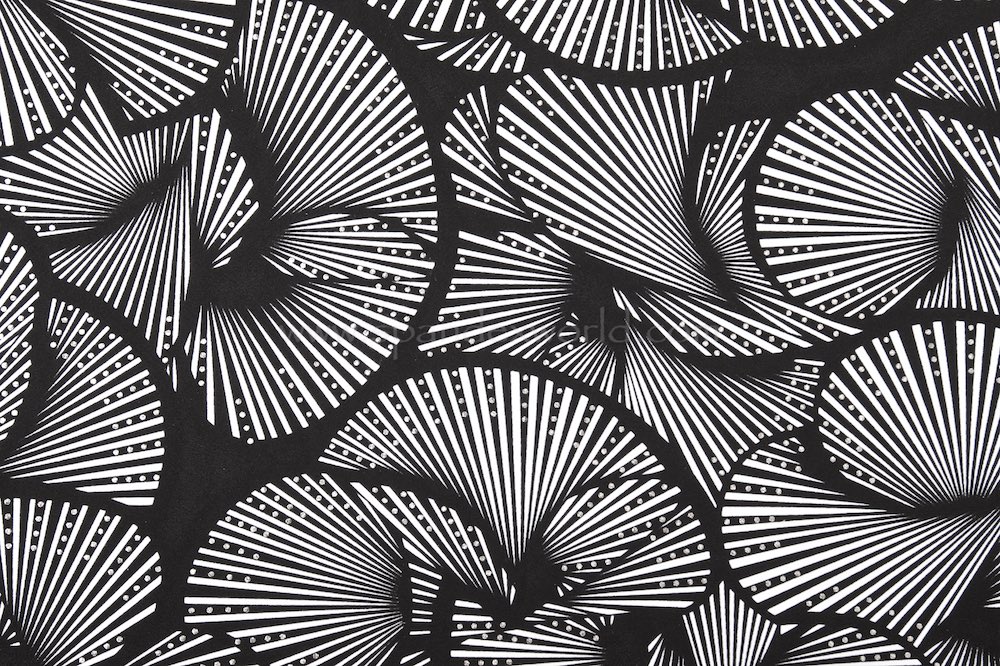 Abstract Print Spandex (Black/White/Silver)