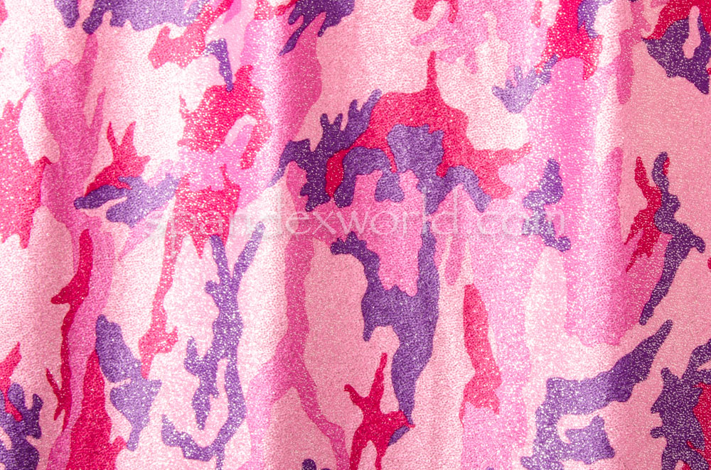 Printed Stretch Velvet (Pink/Multi)