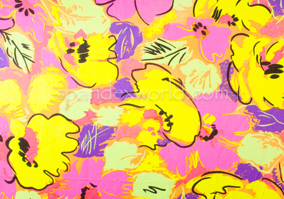 Printed Spandex (Yellow/Purple/Pink/Multi)