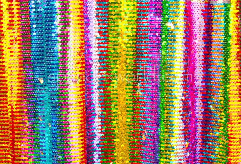 Reversible Stretch Rainbow Sequins (Gold/Multi)