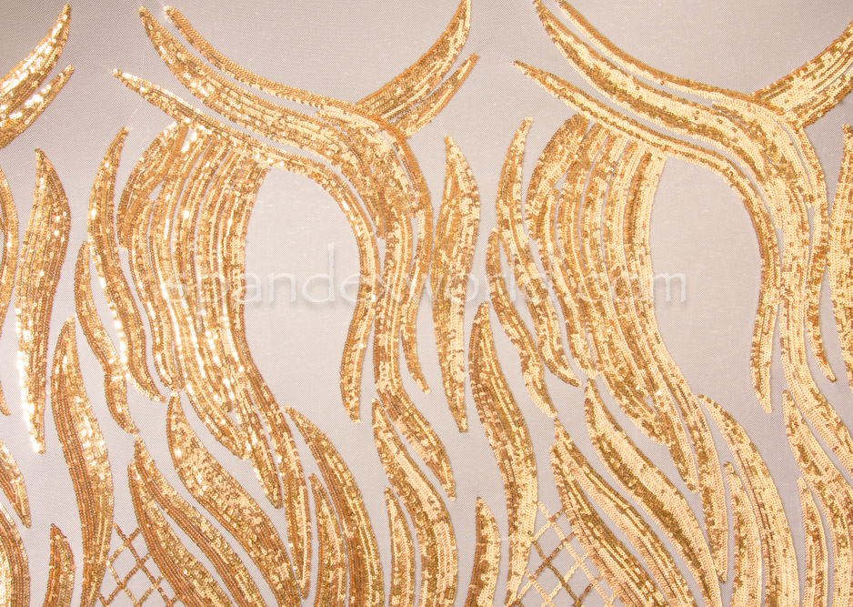 Stretch Sequins (Nude/Gold)