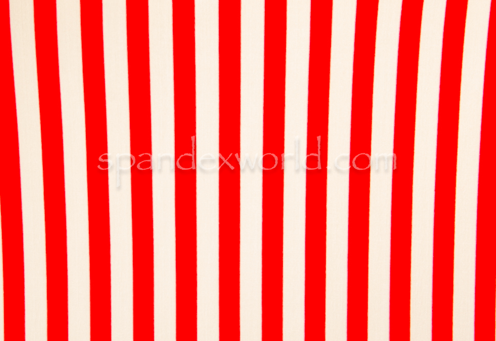 Printed Stripes  Poly spandex 1/2'' (Red/White)
