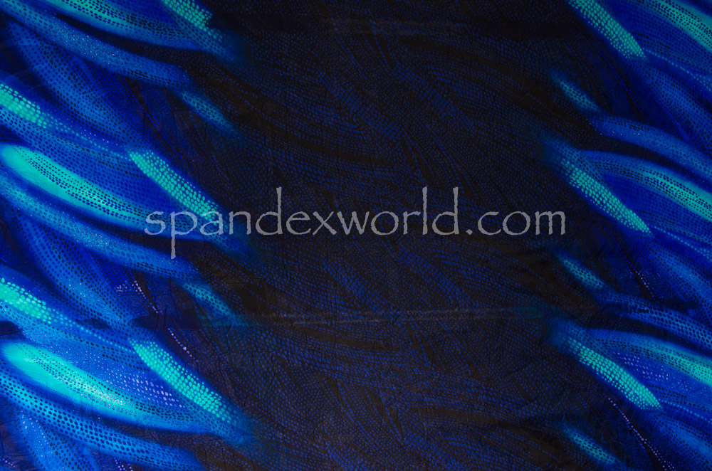 Abstract Print Spandex (Blue/Aqua)