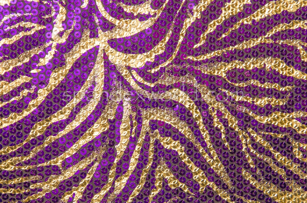 Non-Stretch Sequins (Purple/Gold)