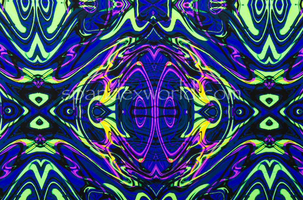 Abstract Print Spandex (Purple/Neon/Multi)