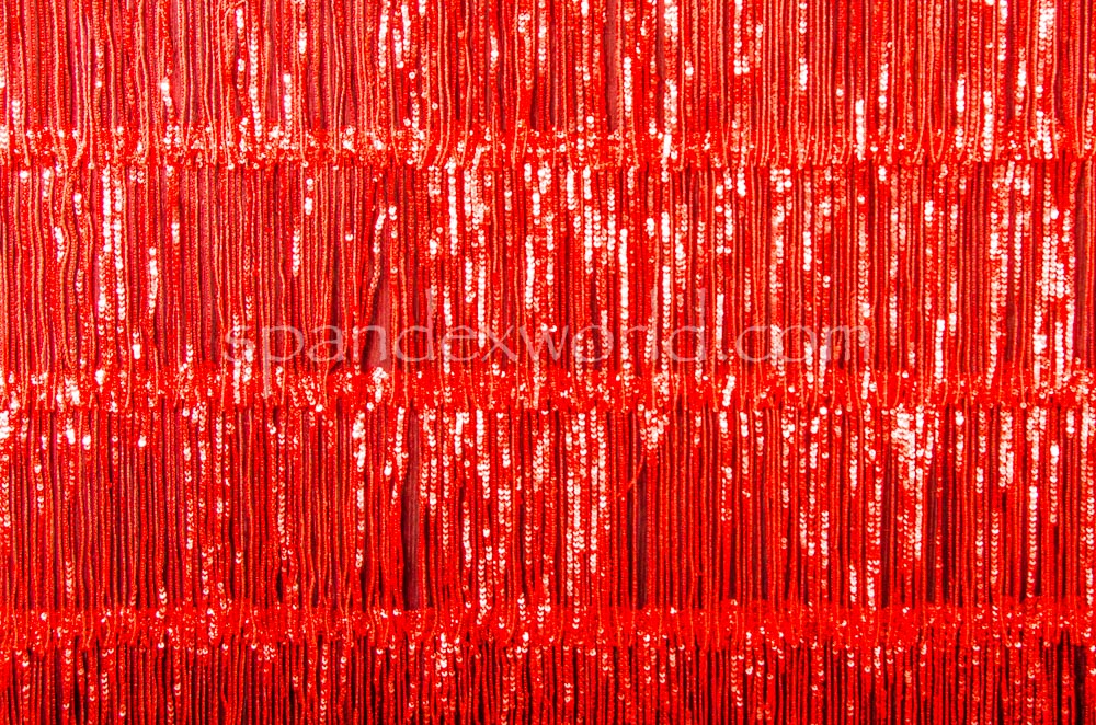 Non-Stretch Fringe  Sequins (Red/Red)