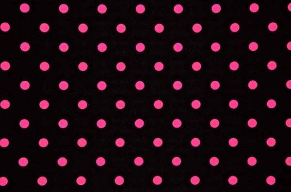 Printed Polka Dots Blackhot Pink Spandex World