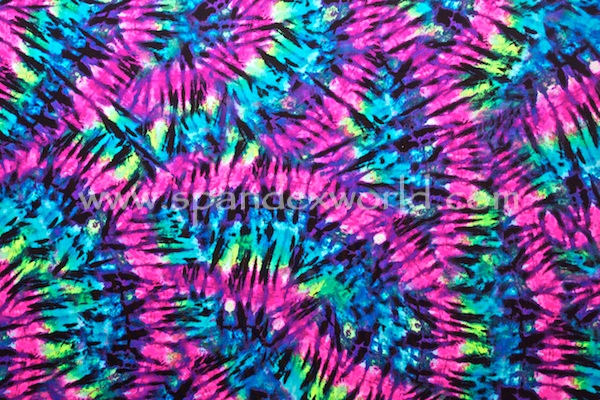 Printed Tie Dye (Neon Pink/Lime/Multi) | Spandex World