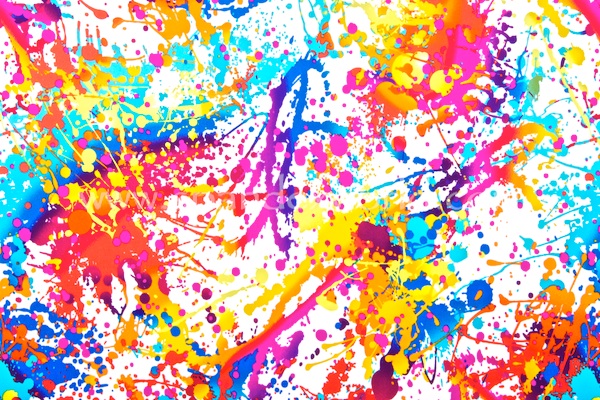 Printed Spandex (White/Orange/Blue/Multi)