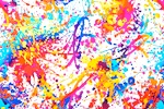 Printed Spandex (White/Orange/Blue/Multi)